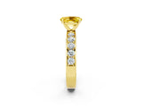 Yellow gold Oval Cut Cut Channel Set Diamond Engagement Ring with Four-Prong Setting_2