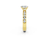 Yellow gold Oval Cut Cut Channel Set Diamond Engagement Ring with Four-Prong Setting_2