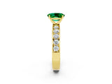 Yellow gold Oval Cut Cut Channel Set Diamond Engagement Ring with Four-Prong Setting_2