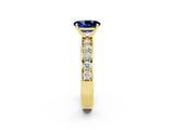 Yellow gold Oval Cut Cut Channel Set Diamond Engagement Ring with Four-Prong Setting_2