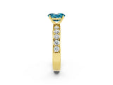 Yellow gold Oval Cut Cut Channel Set Diamond Engagement Ring with Four-Prong Setting_2