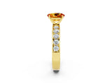 Yellow gold Oval Cut Cut Channel Set Diamond Engagement Ring with Four-Prong Setting_2