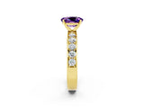Yellow gold Oval Cut Cut Channel Set Diamond Engagement Ring with Four-Prong Setting_2