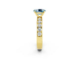 Yellow gold Oval Cut Cut Channel Set Diamond Engagement Ring with Four-Prong Setting_2