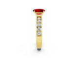Yellow gold Oval Cut Cut Channel Set Diamond Engagement Ring with Four-Prong Setting_2