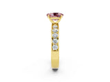 Yellow gold Oval Cut Cut Channel Set Diamond Engagement Ring with Four-Prong Setting_2