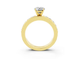 Yellow gold Oval Cut Cut Channel Set Diamond Engagement Ring with Four-Prong Setting_3