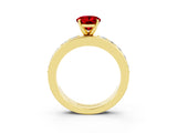 Yellow gold Oval Cut Cut Channel Set Diamond Engagement Ring with Four-Prong Setting_3