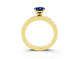 Yellow gold Oval Cut Cut Channel Set Diamond Engagement Ring with Four-Prong Setting_3