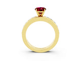 Yellow gold Oval Cut Cut Channel Set Diamond Engagement Ring with Four-Prong Setting_3