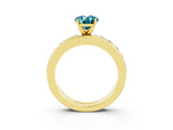 Yellow gold Oval Cut Cut Channel Set Diamond Engagement Ring with Four-Prong Setting_3