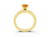 Yellow gold Oval Cut Cut Channel Set Diamond Engagement Ring with Four-Prong Setting_3