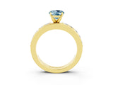 Yellow gold Oval Cut Cut Channel Set Diamond Engagement Ring with Four-Prong Setting_3
