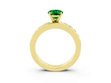 Yellow gold Oval Cut Cut Channel Set Diamond Engagement Ring with Four-Prong Setting_3
