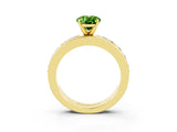 Yellow gold Oval Cut Cut Channel Set Diamond Engagement Ring with Four-Prong Setting_3