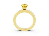 Yellow gold Oval Cut Cut Channel Set Diamond Engagement Ring with Four-Prong Setting_3