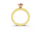 Yellow gold Oval Cut Cut Channel Set Diamond Engagement Ring with Four-Prong Setting_3