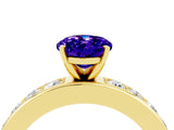 Yellow gold Oval Cut Cut Channel Set Diamond Engagement Ring with Four-Prong Setting_4