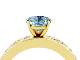 Yellow gold Oval Cut Cut Channel Set Diamond Engagement Ring with Four-Prong Setting_4