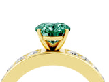Yellow gold Oval Cut Cut Channel Set Diamond Engagement Ring with Four-Prong Setting_4