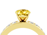 Yellow gold Oval Cut Cut Channel Set Diamond Engagement Ring with Four-Prong Setting_4