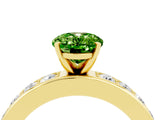 Yellow gold Oval Cut Cut Channel Set Diamond Engagement Ring with Four-Prong Setting_4