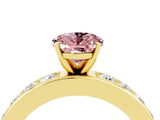 Yellow gold Oval Cut Cut Channel Set Diamond Engagement Ring with Four-Prong Setting_4