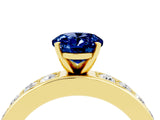 Yellow gold Oval Cut Cut Channel Set Diamond Engagement Ring with Four-Prong Setting_4