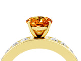 Yellow gold Oval Cut Cut Channel Set Diamond Engagement Ring with Four-Prong Setting_4