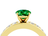 Yellow gold Oval Cut Cut Channel Set Diamond Engagement Ring with Four-Prong Setting_4
