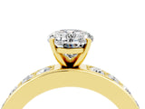 Yellow gold Oval Cut Cut Channel Set Diamond Engagement Ring with Four-Prong Setting_4