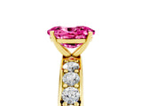 Yellow gold Oval Cut Cut Channel Set Diamond Engagement Ring with Four-Prong Setting_5
