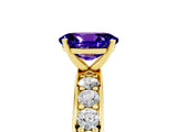 Yellow gold Oval Cut Cut Channel Set Diamond Engagement Ring with Four-Prong Setting_5