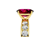 Yellow gold Oval Cut Cut Channel Set Diamond Engagement Ring with Four-Prong Setting_5