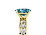 Yellow gold Oval Cut Cut Channel Set Diamond Engagement Ring with Four-Prong Setting_5