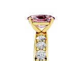 Yellow gold Oval Cut Cut Channel Set Diamond Engagement Ring with Four-Prong Setting_5