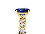 Yellow gold Oval Cut Cut Channel Set Diamond Engagement Ring with Four-Prong Setting_5