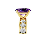 Yellow gold Oval Cut Cut Channel Set Diamond Engagement Ring with Four-Prong Setting_5