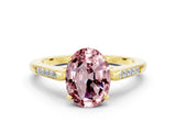 Yellow gold Oval Cut Cut Channel Set Solitaire Engagement Ring with Four-Prong Setting