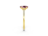 Yellow gold Oval Cut Cut Channel Set Solitaire Engagement Ring with Four-Prong Setting_2