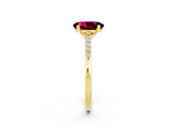 Yellow gold Oval Cut Cut Channel Set Solitaire Engagement Ring with Four-Prong Setting_2
