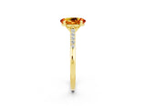 Yellow gold Oval Cut Cut Channel Set Solitaire Engagement Ring with Four-Prong Setting_2