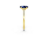Yellow gold Oval Cut Cut Channel Set Solitaire Engagement Ring with Four-Prong Setting_2