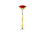 Yellow gold Oval Cut Cut Channel Set Solitaire Engagement Ring with Four-Prong Setting_2