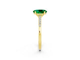 Yellow gold Oval Cut Cut Channel Set Solitaire Engagement Ring with Four-Prong Setting_2