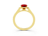 Yellow gold Oval Cut Cut Channel Set Solitaire Engagement Ring with Four-Prong Setting_3
