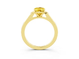 Yellow gold Oval Cut Cut Channel Set Solitaire Engagement Ring with Four-Prong Setting_3