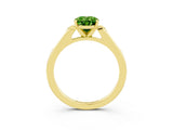 Yellow gold Oval Cut Cut Channel Set Solitaire Engagement Ring with Four-Prong Setting_3