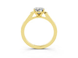 Yellow gold Oval Cut Cut Channel Set Solitaire Engagement Ring with Four-Prong Setting_3