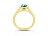 Yellow gold Oval Cut Cut Channel Set Solitaire Engagement Ring with Four-Prong Setting_3
